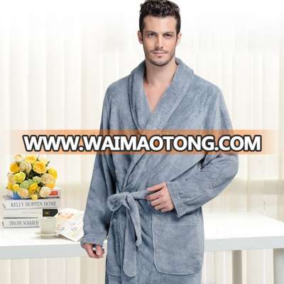 Plush Microfiber Men's Spa Robe, Bathrobe,Chocolate Brown