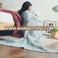 HOT Selling yarn knitted Mermaid Sofa Tail blanket handmade crochet Fish tail blanket Soft and comfortable sleeping bag