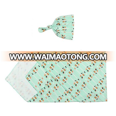 Baby Swaddle Wrap With Onion Cap Organic Cotton Muslin Baby Swaddle Blankets Baby Sleeping Printed Blanket