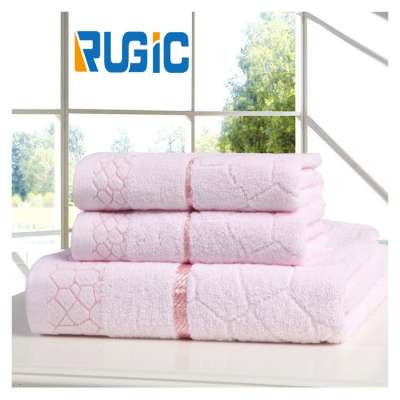 Home Cute Luxury Diamond Soft Absorption Microfiber Bathroom Bedroom 3 Pieces Bath Hand Towels Cotton Towel Set